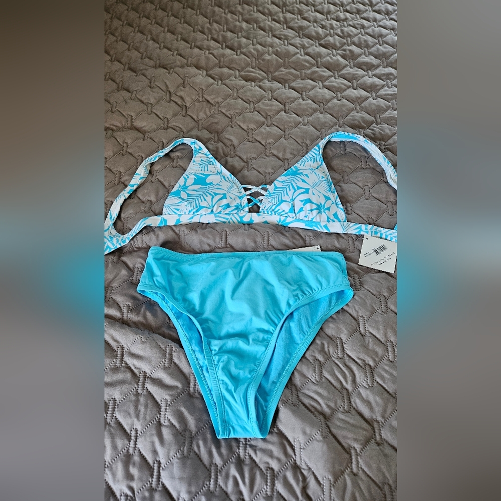 Blue Tropical Bikini Set